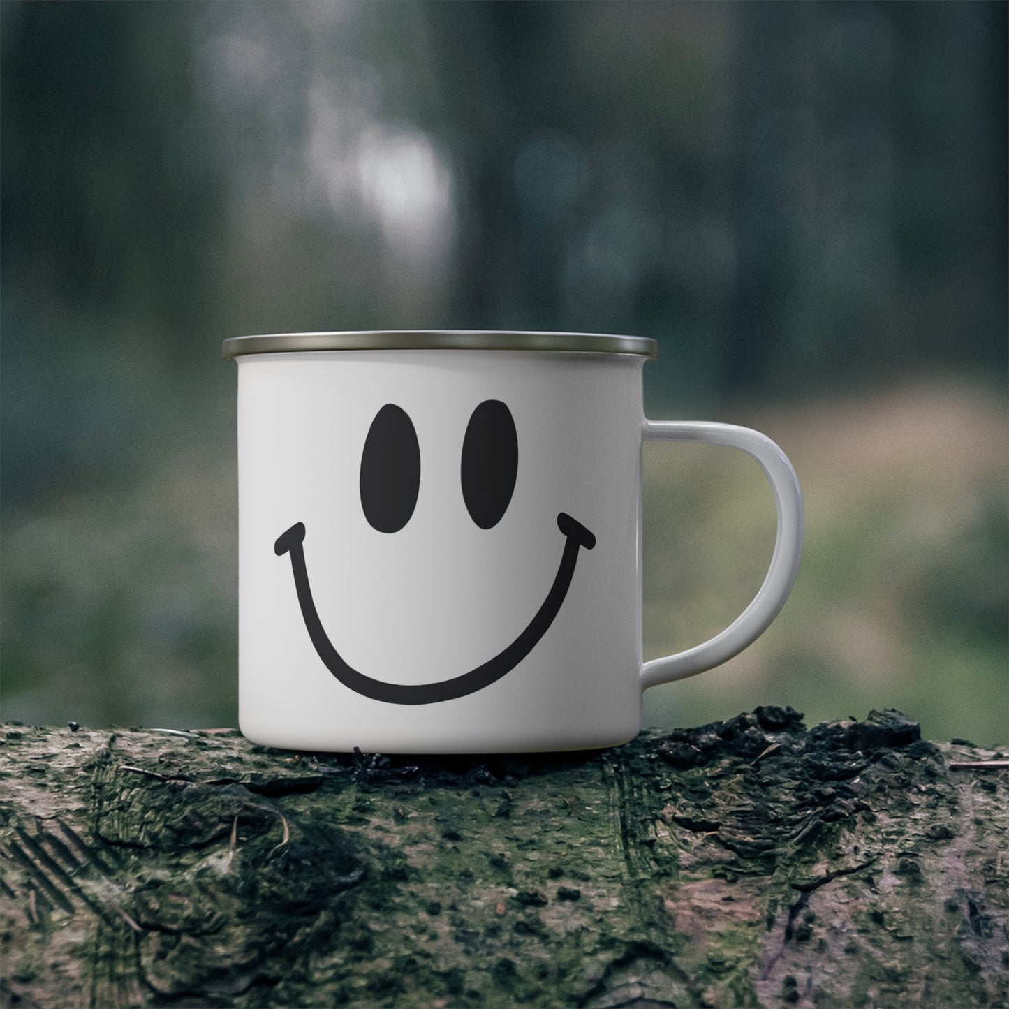 Smiley. Enamel Camping Mug