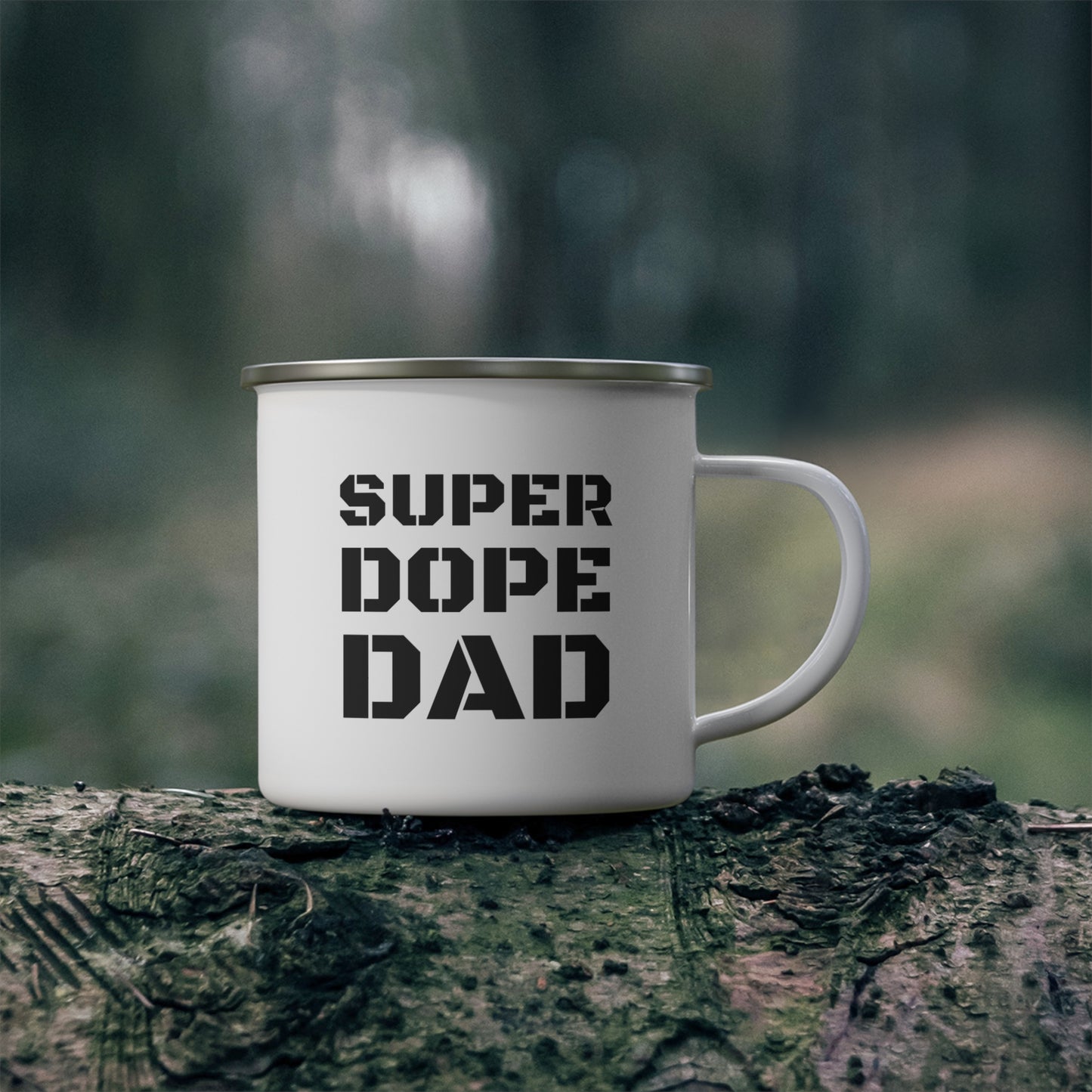 Super Dope Dad. Enamel Camping Mug