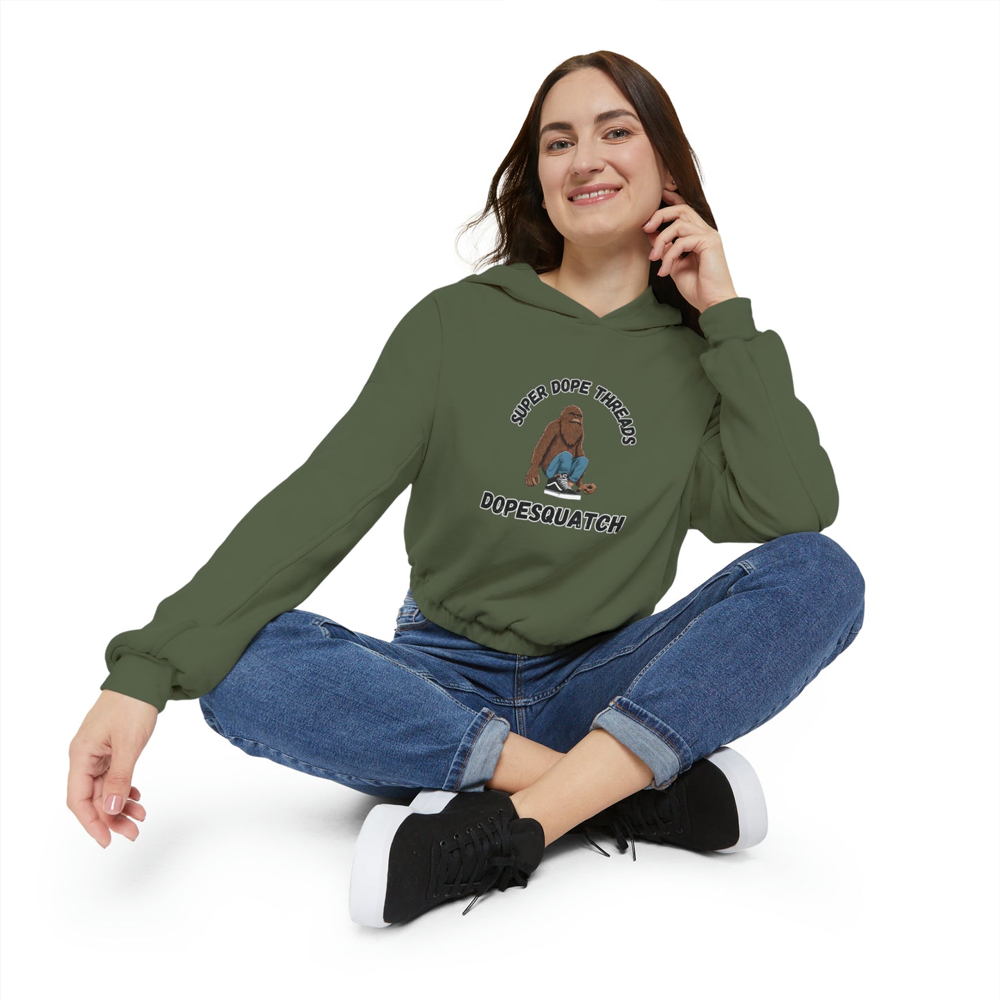 Super Dope Threads - Super Dope Ladies DopeSquatch Cinched Hoodie