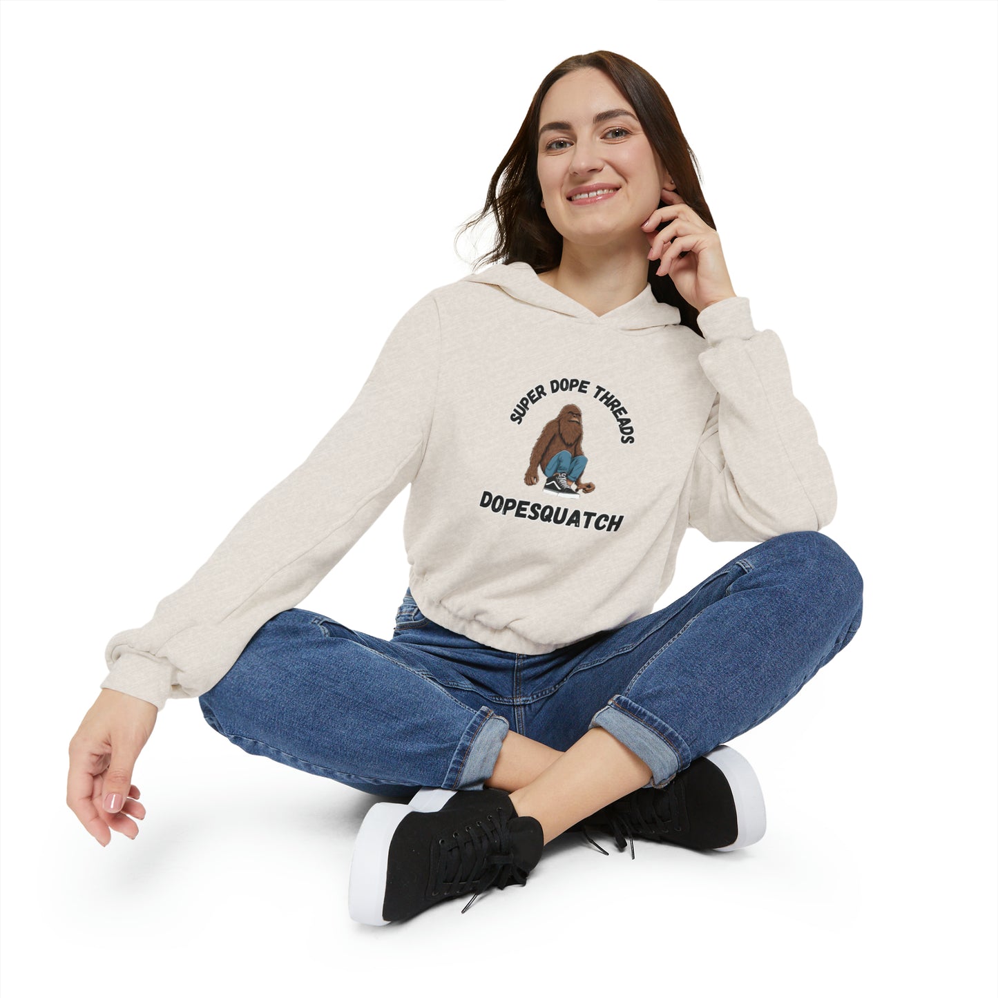 Super Dope Threads - Super Dope Ladies DopeSquatch Cinched Hoodie