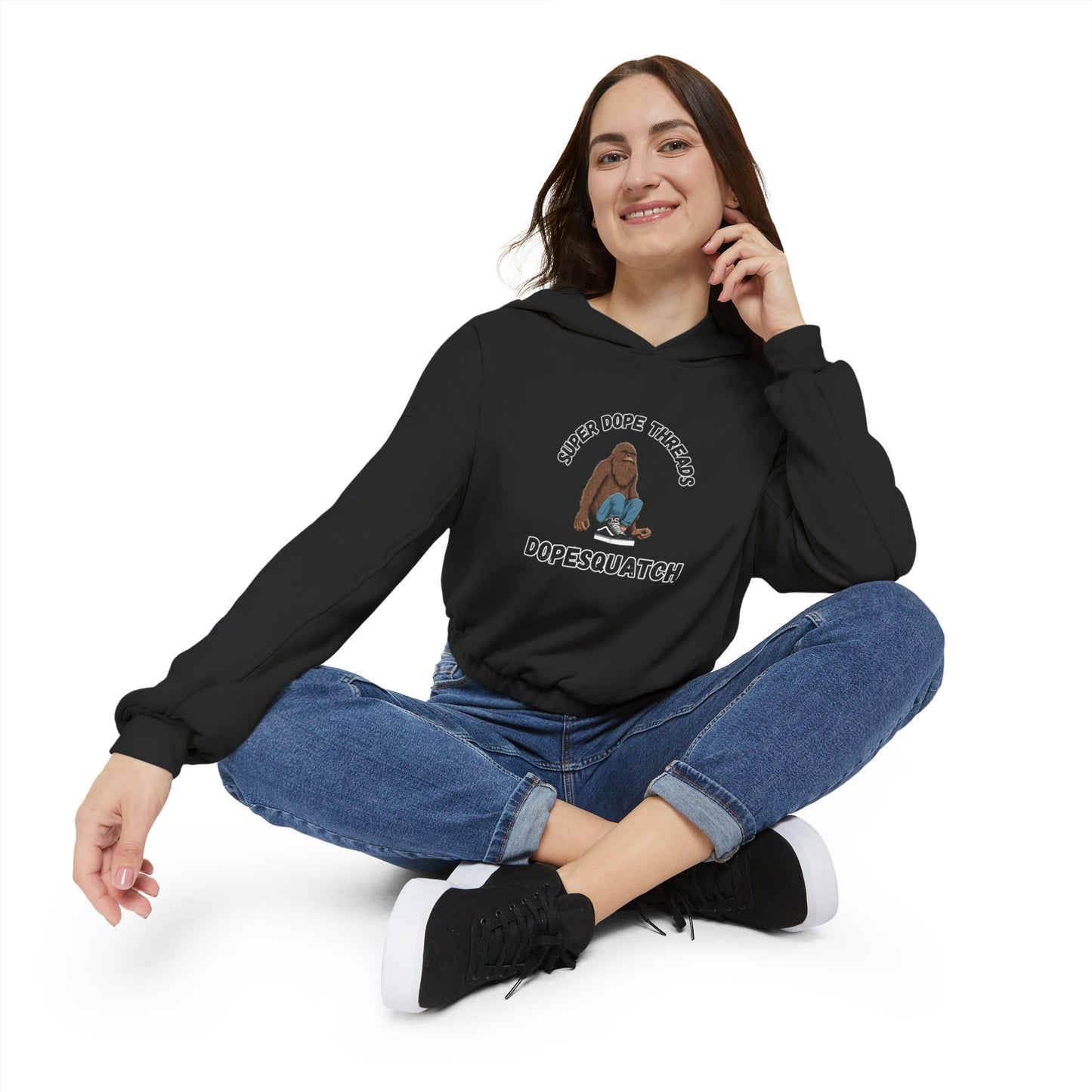 Super Dope Threads - Super Dope Ladies DopeSquatch Cinched Hoodie