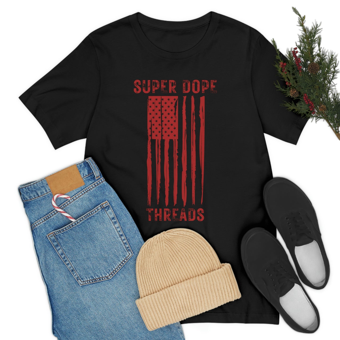 Super Dope Threads - Black n Red American Proud